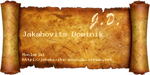 Jakabovits Dominik névjegykártya