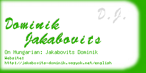 dominik jakabovits business card